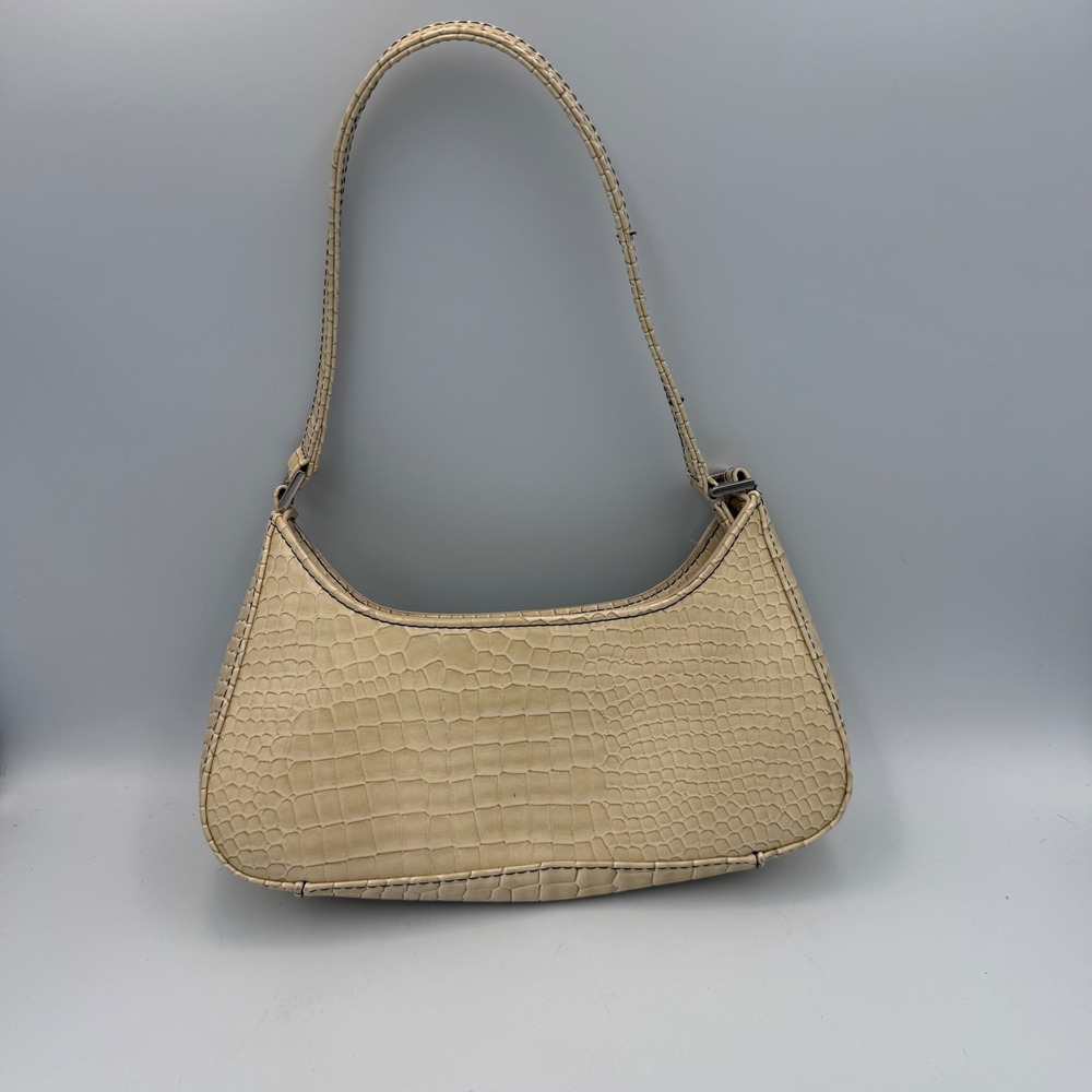 Urban Outfitters Beige Croc-Embossed Shoulder Hobo